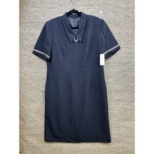 Vintage American Airlines Flight Attendant Dress AMR Navy Blue Size 16R NEW